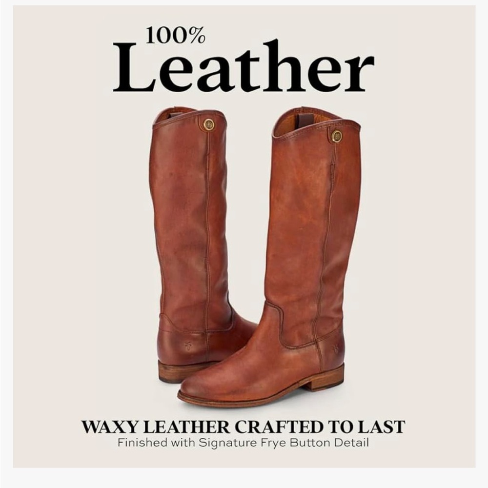 Frye Melissa Leather Cognac Boots Size 8